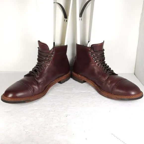 Alden Men's US 11,5B/D Brown Chromexel Leather LaceUp Cap Toe Ankle Jumper Boots - Picture 6 of 16